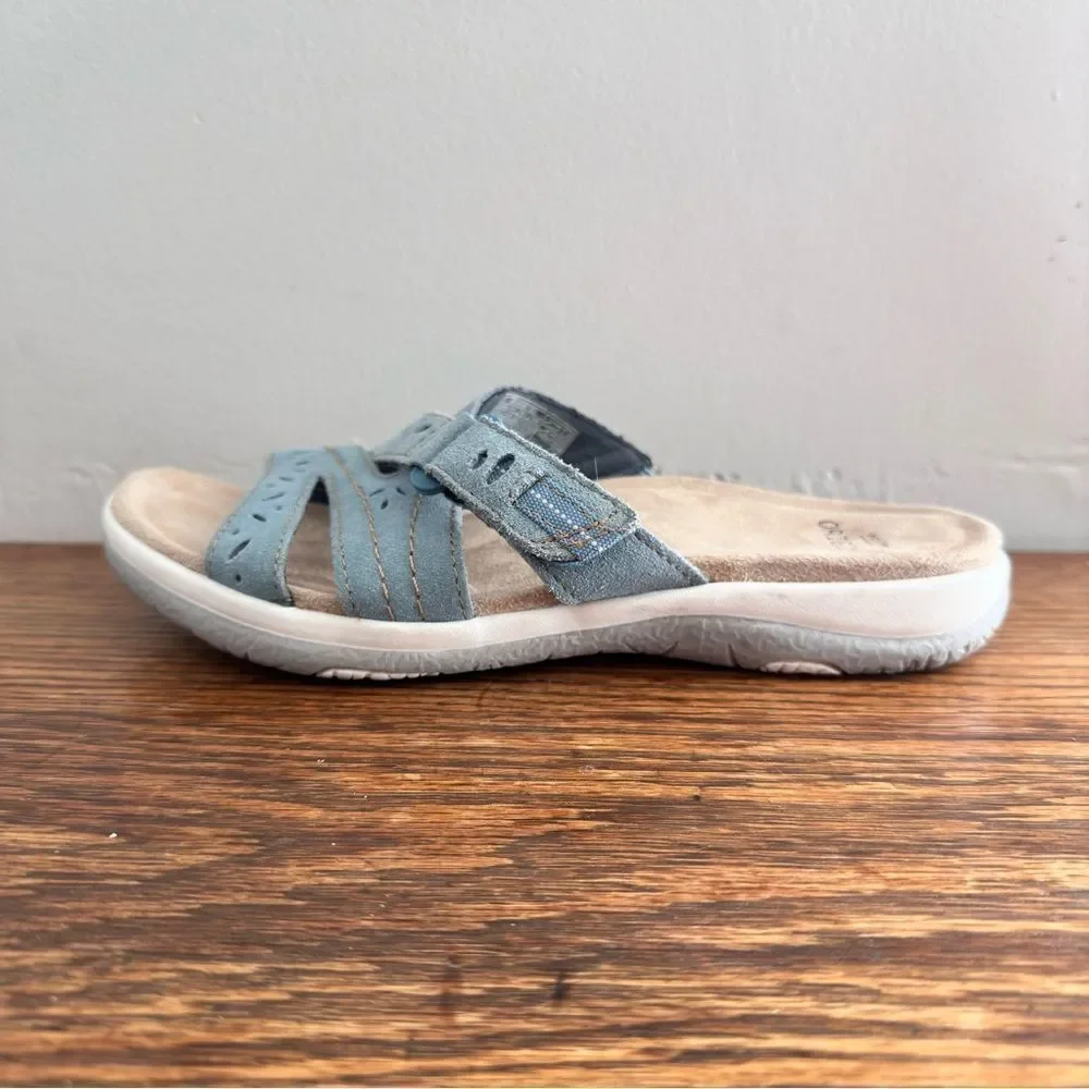 Earth Origins Suede Slide Sandals Savoy Shantel Moroccan Blue Size‎ 6.5